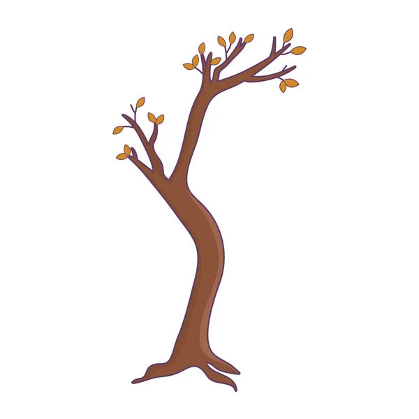 El árbol seco deja ramas icono botánico — Vector de stock