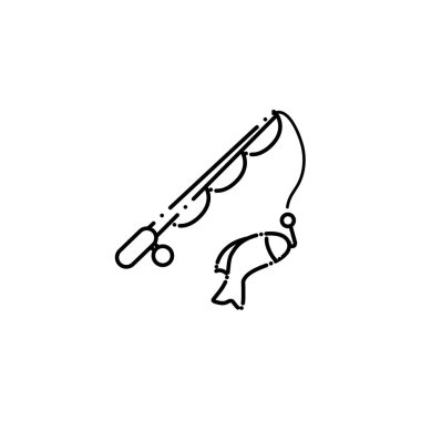 İzole edilmiş kamp oltası ikonu dizaynı