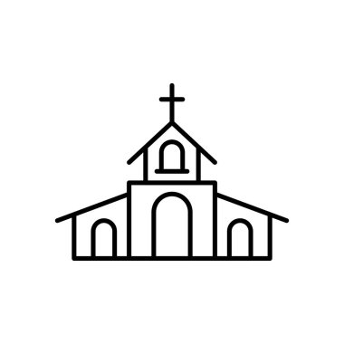 church building line style icon clipart