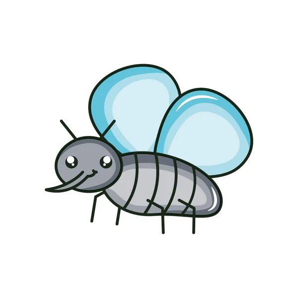 Carácter kawaii de insecto mosquito lindo — Vector de stock