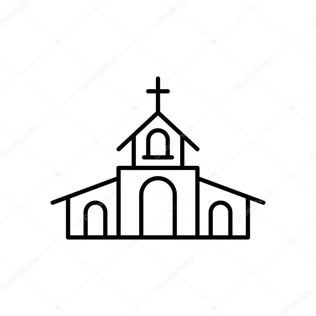 church building line style icon