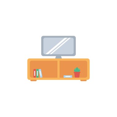 İzole edilmiş oturma odası simgesi düz tasarım