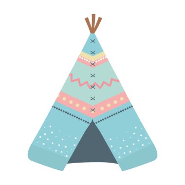 İzole edilmiş boho çadır vektör tasarımı illüstrasyonu