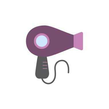 İzole saç kurutma ikonu düz tasarım