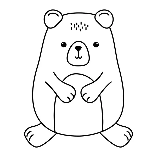 Orso isolato disegno del vettore del cartone animato — Vettoriale Stock