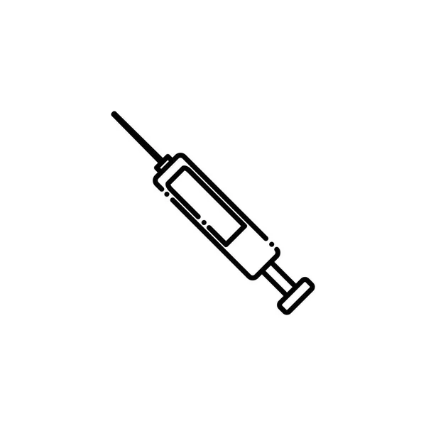 Diseño de líneas de iconos de inyección médica aislada — Archivo Imágenes Vectoriales
