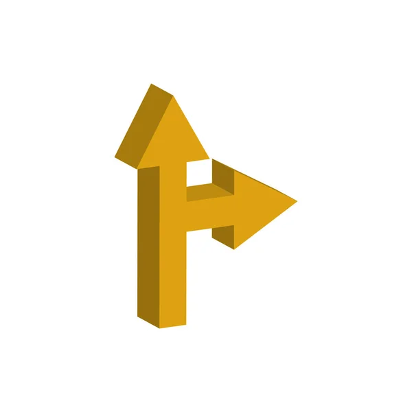 Arrows intersection 3d style icon — стоковый вектор