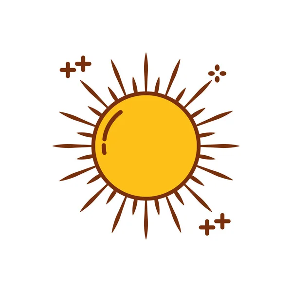 Sun hot fill style icon — Vetor de Stock