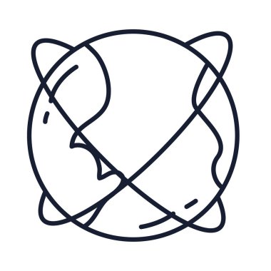 İzole edilmiş dünya küre çizgisi vektör tasarımı