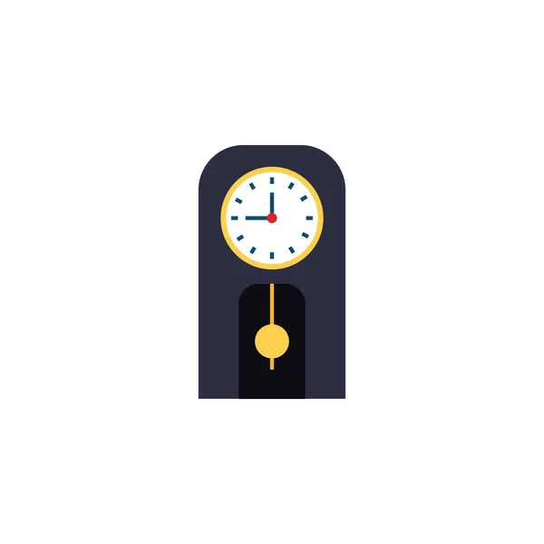 Clock with pendulum flat style icon — Stock Vector