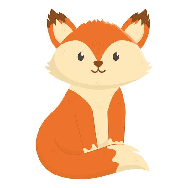 Cute fox sitting on white background — стоковый вектор