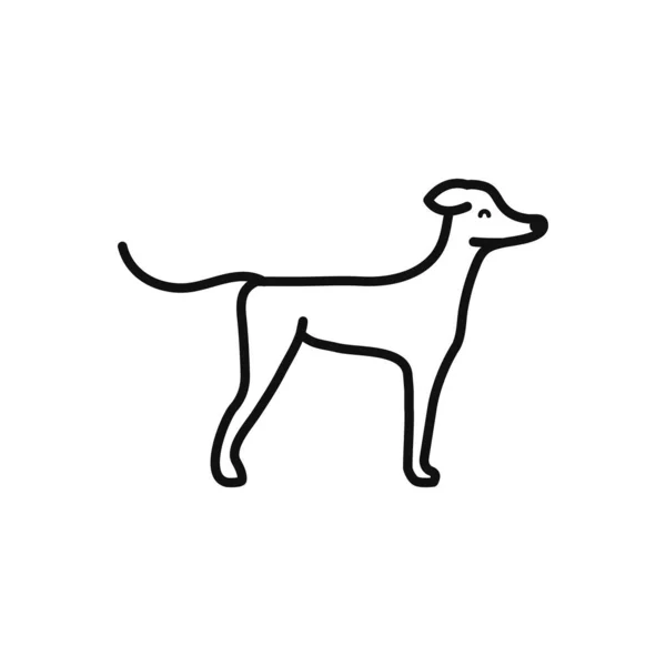 Isolerad hund ikon linje vektor design — Stock vektor