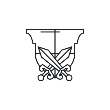 Ortaçağ kalkanı ve düz simge.