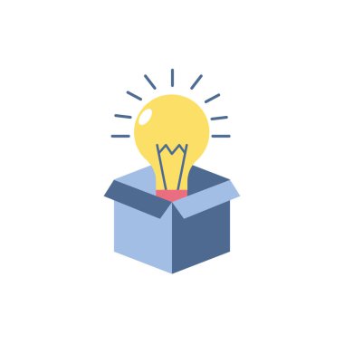 bulb idea box school education learning flat style