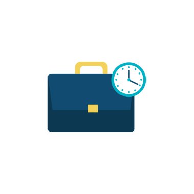suitcase with clock flat style icon