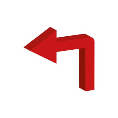 arrow left direction 3d style icon