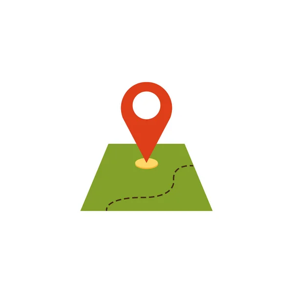 Pin location with map flat icon — Wektor stockowy