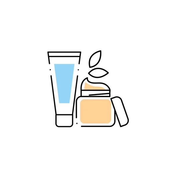 Cream with bottle spa fill style icon — Stockvektor