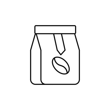 İzole kahve poşeti simgesi çizimi