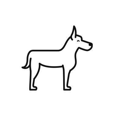 İzole edilmiş köpek simgesi vektör çizgisi tasarımı