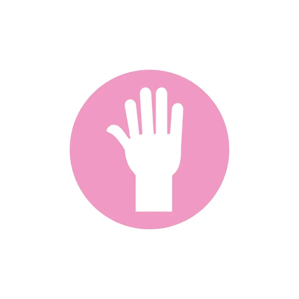 Hand breast cancer awareness icon — Stockvektor