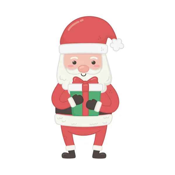 Santa claus with gift decoration merry christmas — Stockový vektor