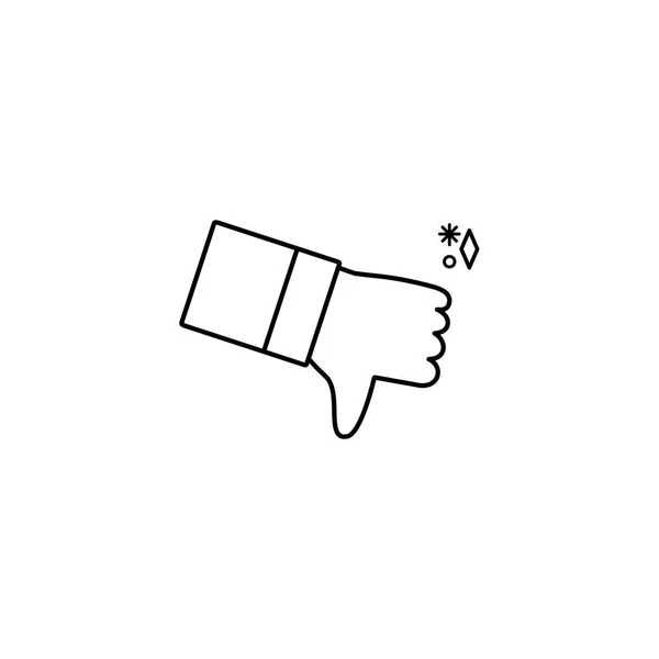 Social media hand dont like line style icon — Vetor de Stock