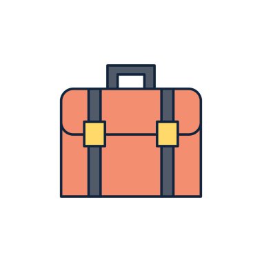suitcase luggage summer icon line and fill