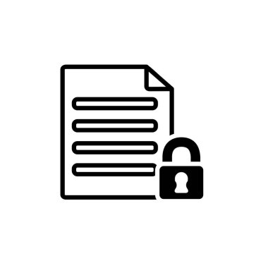 security document with padlock line style