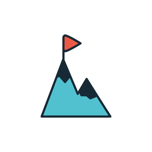 Startup with mountain fill style icon — 图库矢量图片
