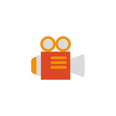 social media camera video flat style icon