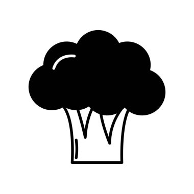 İzole brokoli simgesi çizgi tasarımı