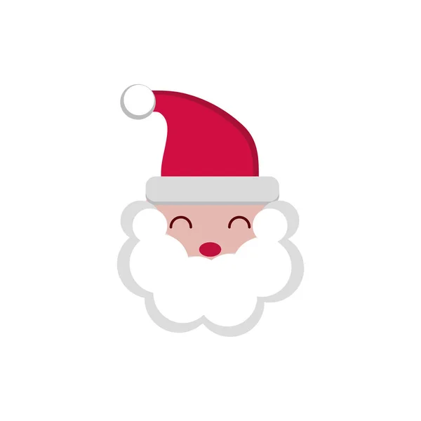 Santa claus face decoration happy christmas icon — Stok Vektör