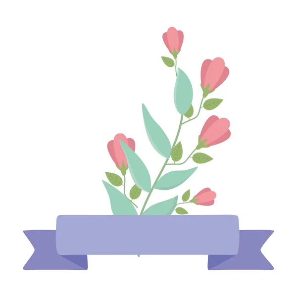Flores isoladas com design roxo — Vetor de Stock