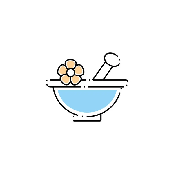 Bowl with grinder spa fill style icon — Image vectorielle
