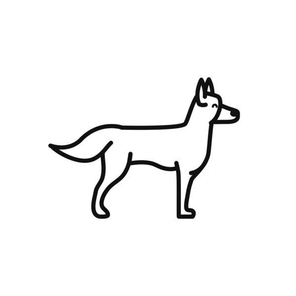 独立した犬のアイコンラインベクトルデザイン — ストックベクタ