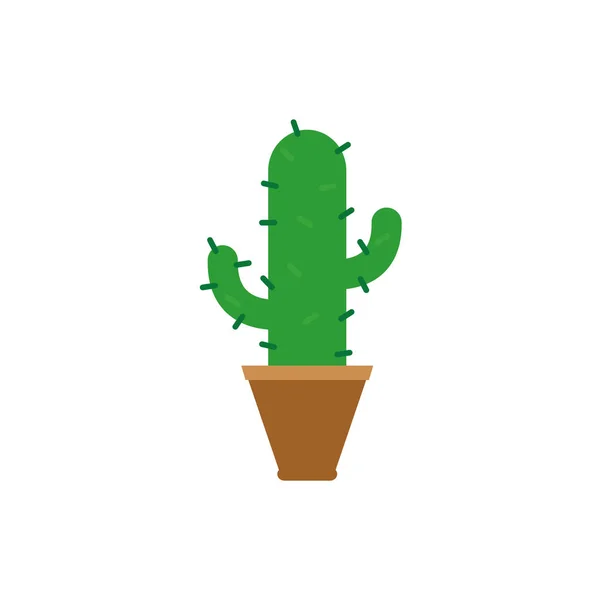 Cactus dentro del diseño vectorial plano de la olla — Vector de stock