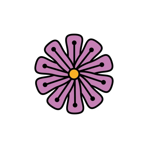 孤立花卉图标填充设计 — 图库矢量图片
