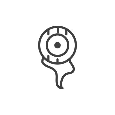 creepy eye trick or treat happy halloween line style