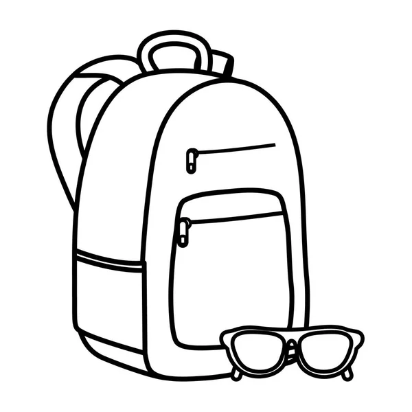 Schoolbag with summer sunglasses accessory — Stok Vektör