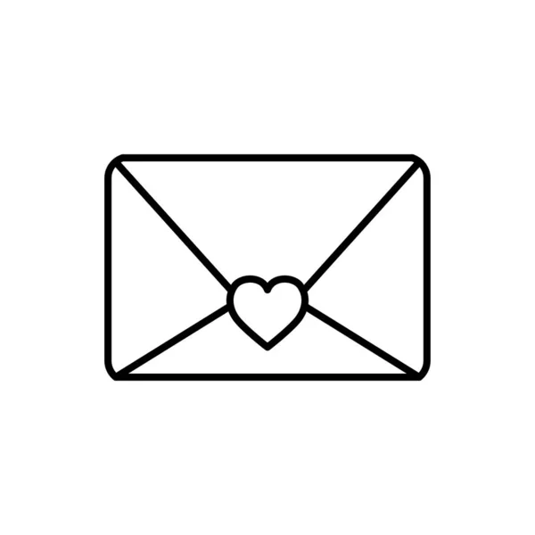 Envelope with heart line style — Vetor de Stock