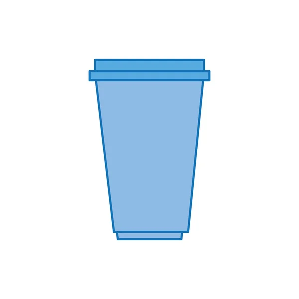 Одноразовый пластиковый стаканчик наполнить значок синий — стоковый вектор