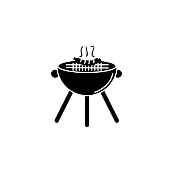 Oven grill fast food lijn stijl pictogram — Stockvector