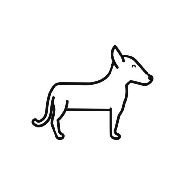 İzole edilmiş köpek simgesi vektör çizgisi tasarımı