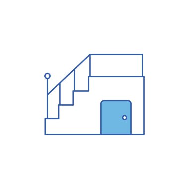 İzole edilmiş ev merdivenleri simgesi dolum tasarımı