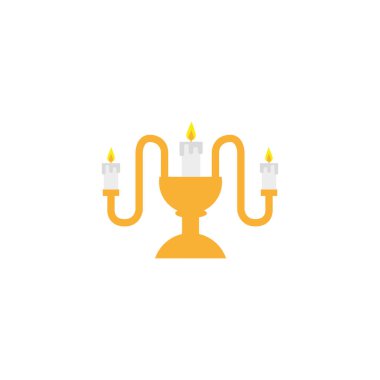 Avize mumları yassı simgeyi aydınlatır