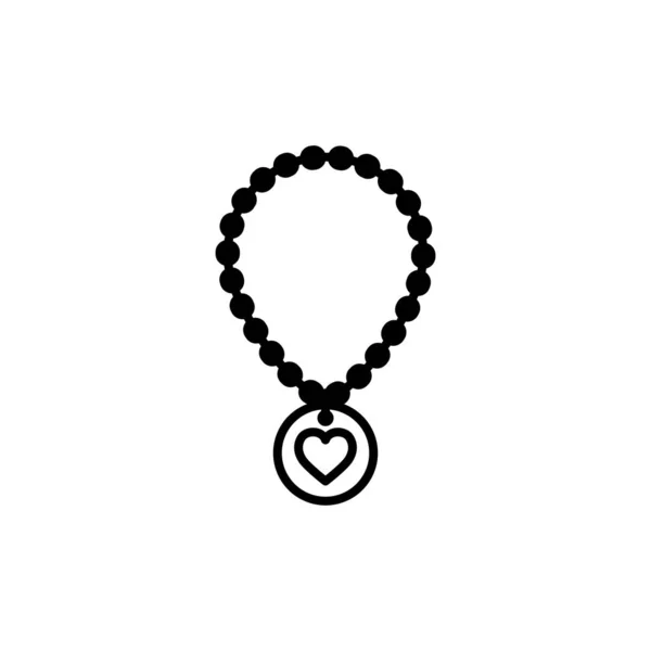 Necklace with heart line style — Wektor stockowy