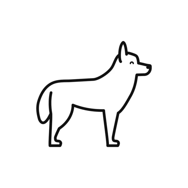 Ізольована лінія значка собаки Векторний дизайн — стоковий вектор