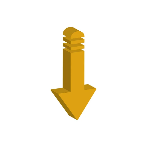 Arrow down 3d style icon — Stock Vector