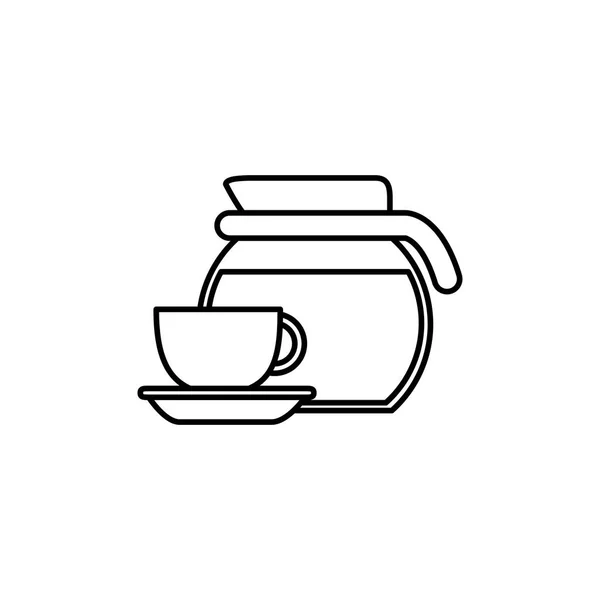 Isolated coffee pot and cup icon line design — Stock Vector